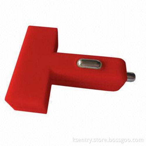 5V/3.1A T-shaped Dual-USB Car Charger for Tablet PCs/Mobile Phones/iPhone/iPad/S3/S4 with 12-24V